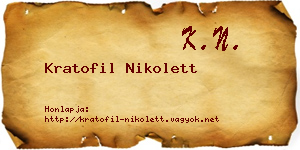 Kratofil Nikolett névjegykártya