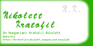 nikolett kratofil business card